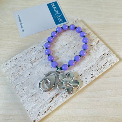 PURPLE BEADS KEYCHAIN