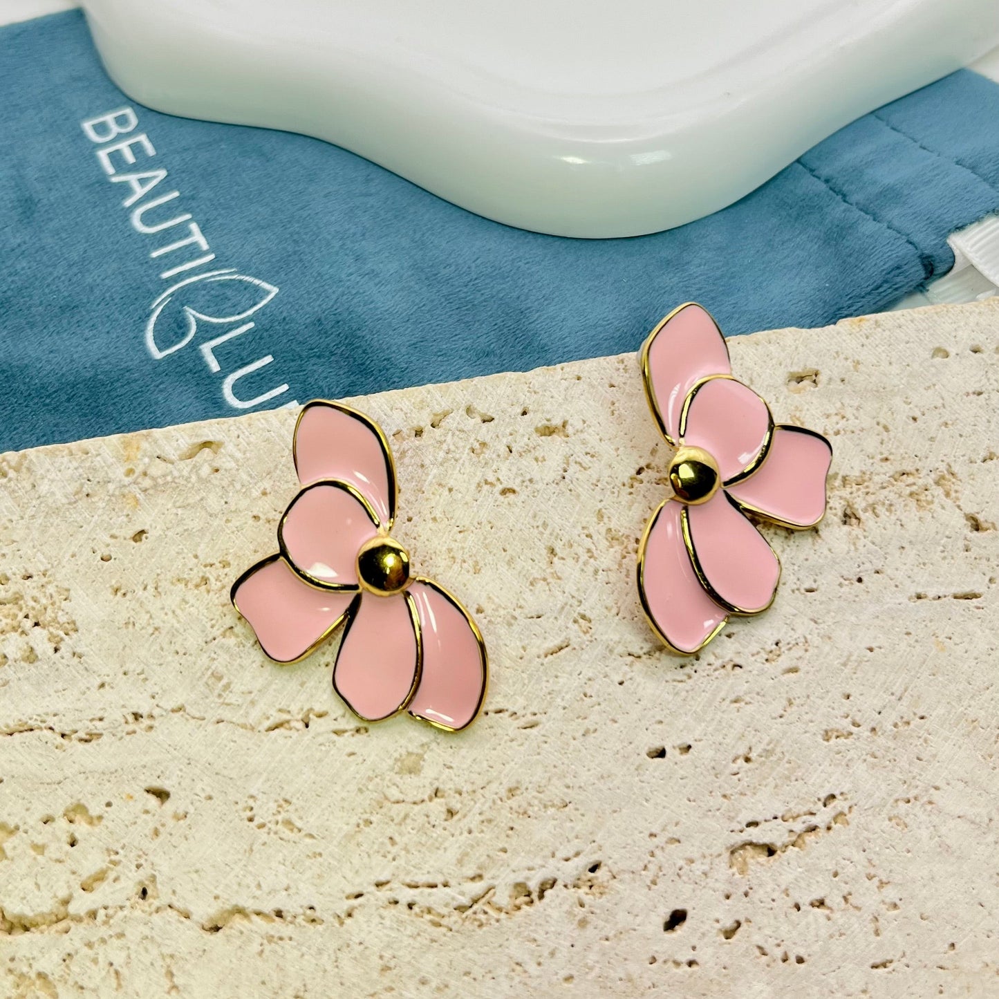 PINK FLOWER EARRINGS