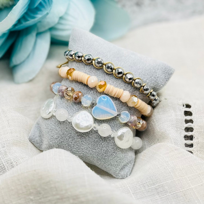 HEART NEUTRAL TONE BRACELET