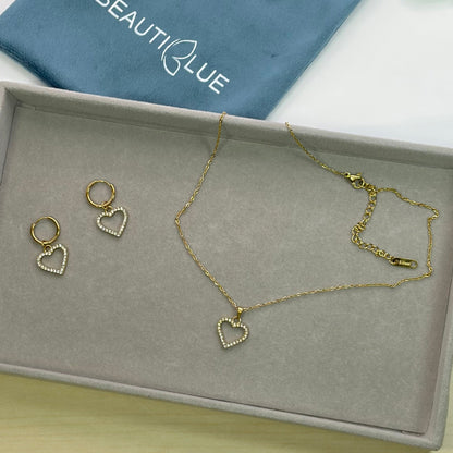 RHINESTONES HEART NECKLACE