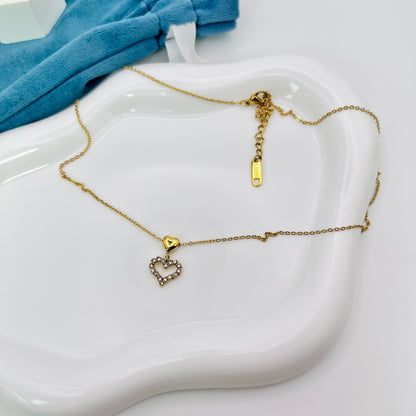 DOUBLE HEART PENDANT NECKLACE