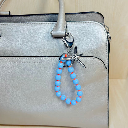 BLUE BEADS KEYCHAIN