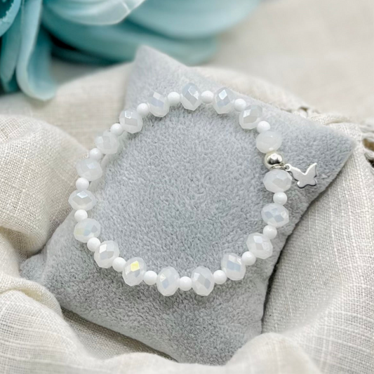 WHITE BEADS BRACELET