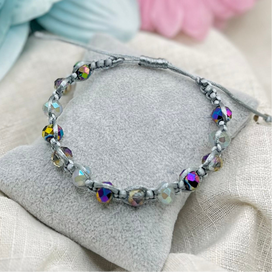 PURPLE GRAY MACRAME BRACELET