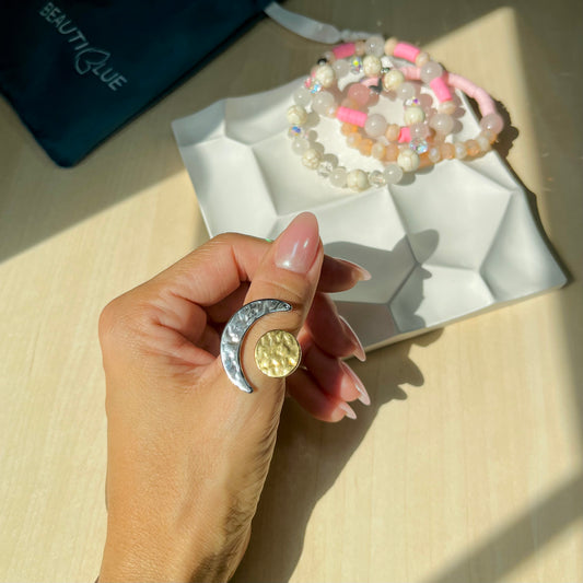 TWO TONE MOON RING
